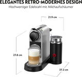 Espressomaschine mit Nespresso-Kapseln XN761B Citiz&Milk | Automatischer Standby-Modus | 1260 Watt | Fassungsvermögen des Wassertanks: 1 l | Pumpendruck: 19 bar | Silber