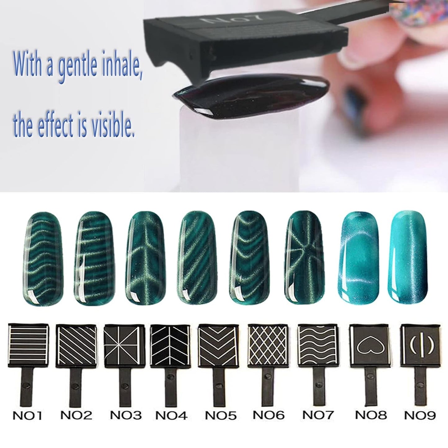 14 Stück Nail Art Werkzeug Magnetstift DIY Magic 3D Magnet Stick Set Verwendung mit Cat Eye Gel Pulver Oder Nagelack - Magnetic Stift Katze Eye Pen Für Ideale Katzenaugen Magische Wirkung