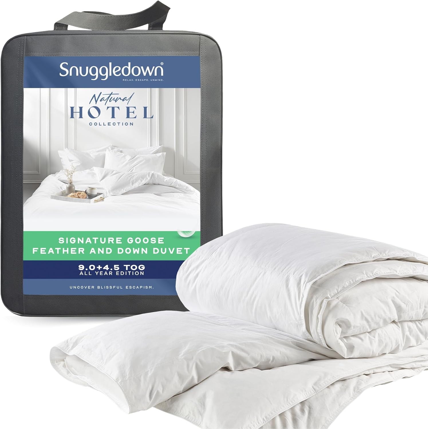 Snuggledown Freshwash-Allergie-Schmusedecke, 13,5 Tog, winterwarm, Baumwolle, Weiß, Einzelbett Naty Shop Bettdecken King Size 13,5 Tog, ganzjährig