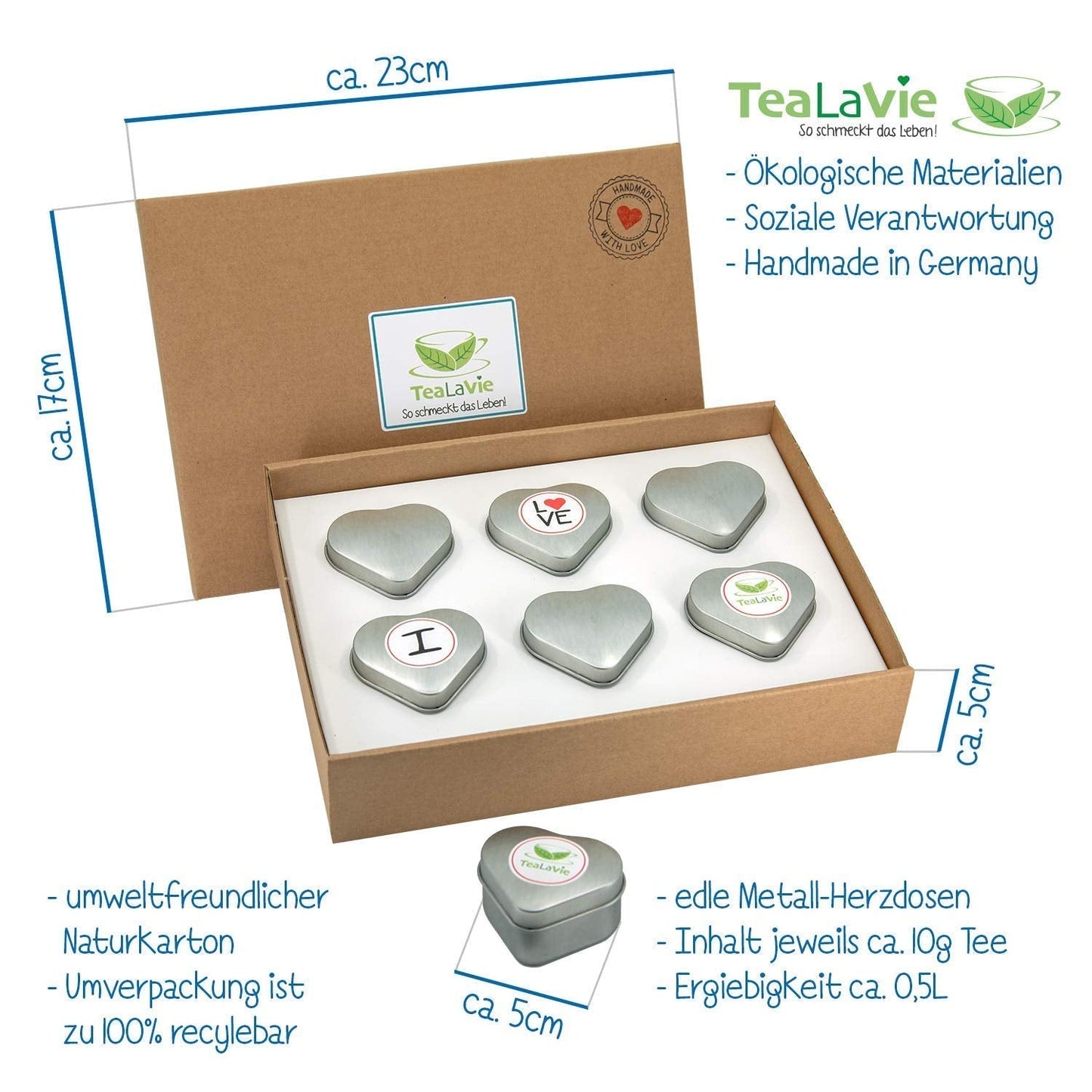 Tealavie Geschenkset mit 6 Früchtetees (60 g), Probierset, Geschenkbox, Dankeschön-Geschenkideen für Frauen, Kollegen, Muttertag 2024
