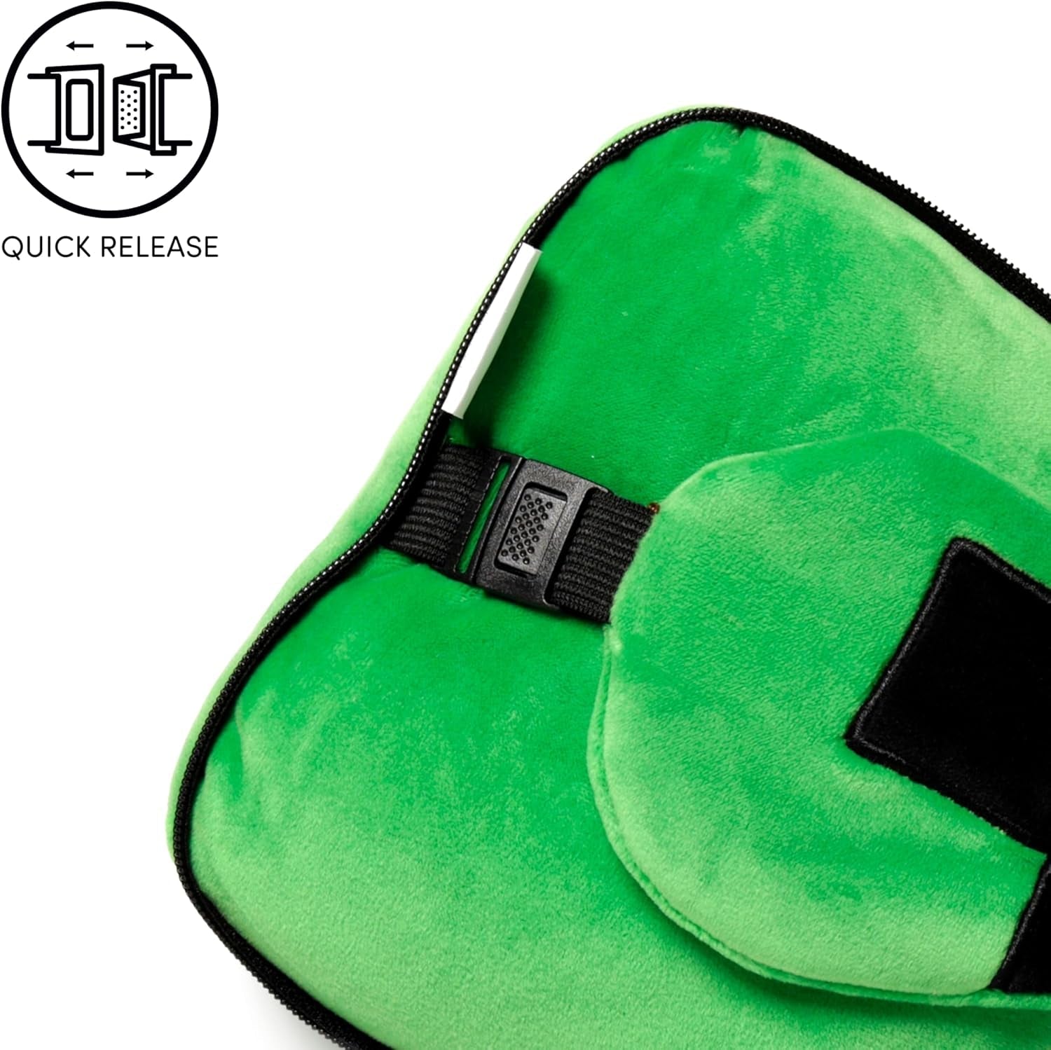 Puckator Relaxeazzz Minecraft Creeper Plüsch-Reisekissen und Augenmaske, Kopfstütze, Schlafkissen, Nackenkissen, Reisekissen, Schlafmaske für Kinder und Erwachsene für Reisen, Auto, Zug, Flugzeug, Zubehör, Reisekissen, Naty Shop