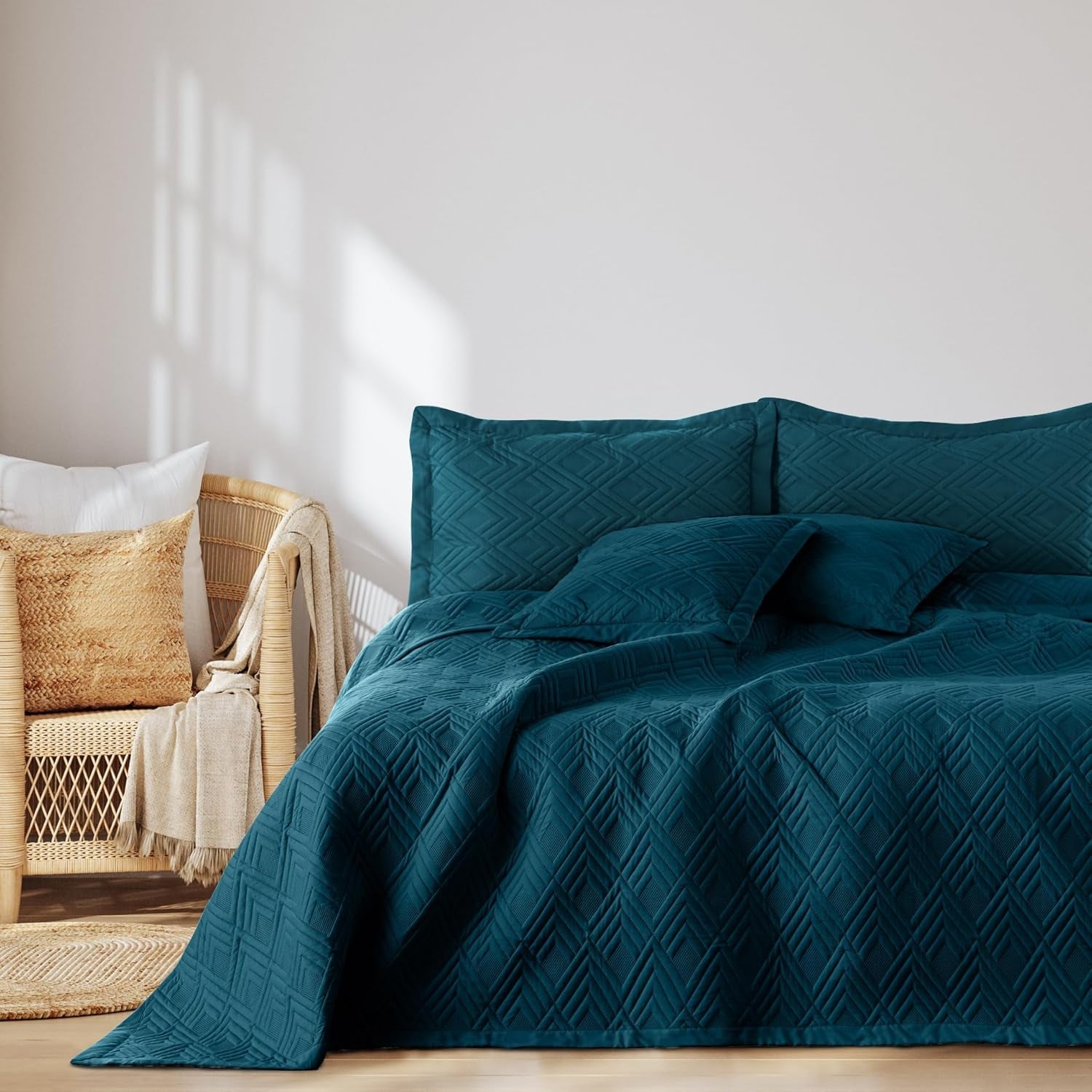 Ameliahome Tagesdecke 170 x 210 cm, zweiseitige Tagesdecke, Ultraschall-Steppung, Polyester, Ophelia, dunkelgrün, Betten und Decken. Besuchen Sie den AmeliaHome-Store Ofelia Indigo 260 x 280 cm