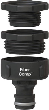 Fiskars Wasserhahnanschluss, für Wasserhähne, Ø 21 mm (G 1/2"), FiberComp, Universalgröße, 10 g, Schwarz/Orange, 1027053