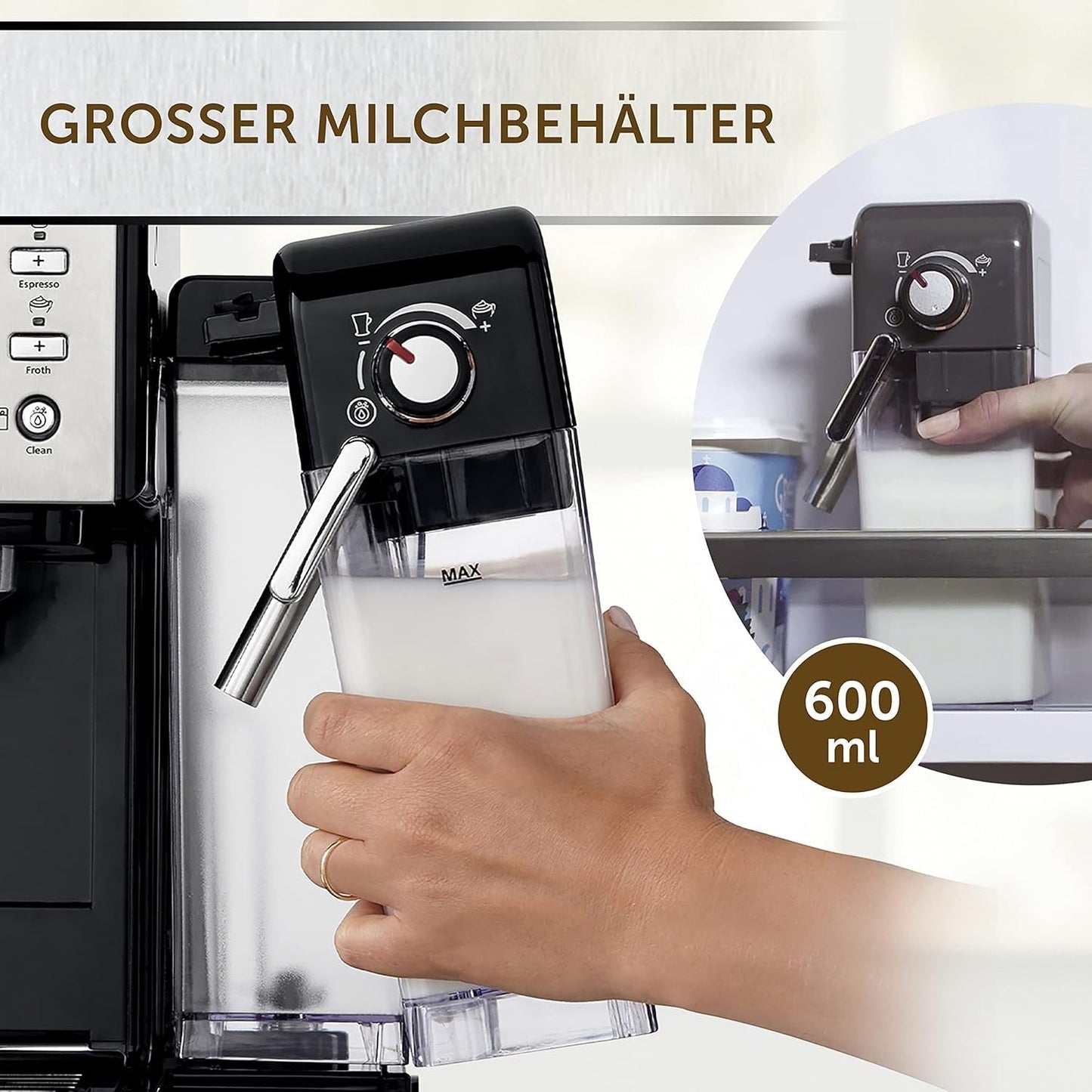 Espresso Breville Prima Latte II | Latte- und Cappuccino-Maschine | Professionelle Pumpe mit 15 bar und Milchaufschäumer | Silber [VCF108X]