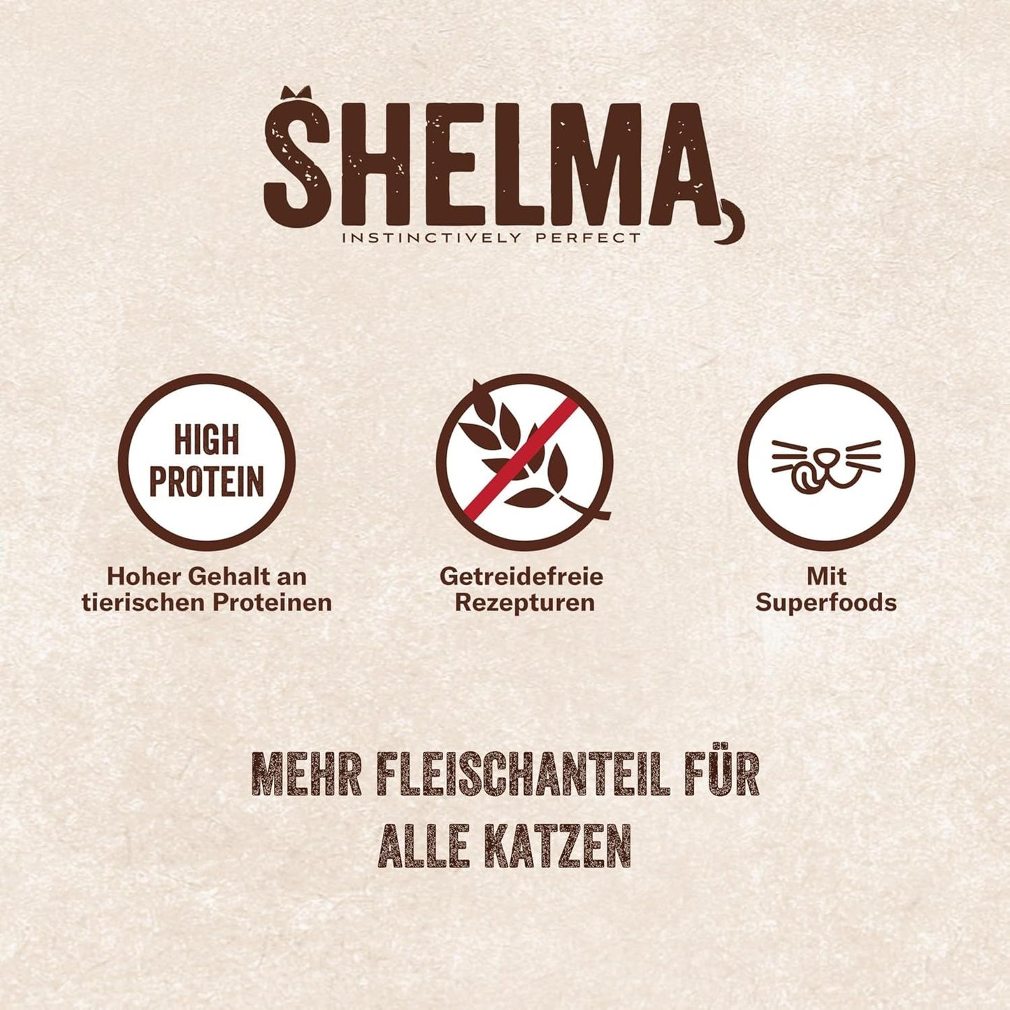 Shelma Nassfutter für Katzen mit Huhn in Tomaten-Kräuter-Sauce – getreidefreies Vollfutter mit hohem Fleischanteil – 28 x 85 g (2,38 kg)
