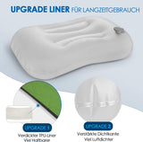 HIKENTURE Aufblasbares Camping-/Reisekissen mit abnehmbarem Kissenbezug, ergonomisches Kissen, bequemes Nackenkissen für Reisen/Outdoor, aufblasbares Reise-Nackenkissen (grün) ... Orthopädische Halskissen von Naty Shop