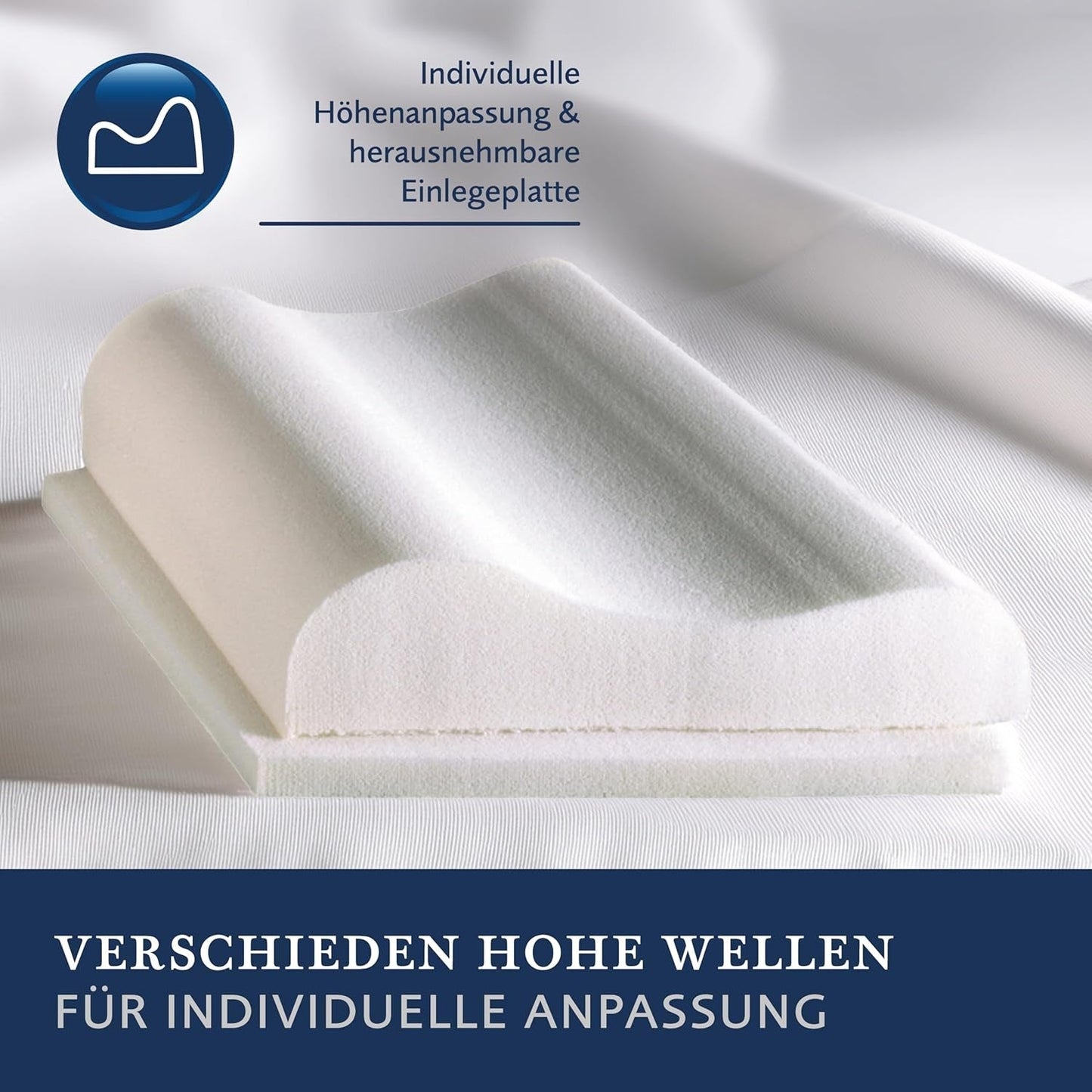 Billerbeck S20 Visco Kissen - Nackenkissen - Kissen 40 x 80 cm - Nackenstützkissen mit Visco High-Tech Kern