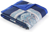 BASSETTI Baumwollplaid SABBIONETA Farbe BLAU B3 Größe 135X190 Bettdecken und Steppdecken Naty Shop
