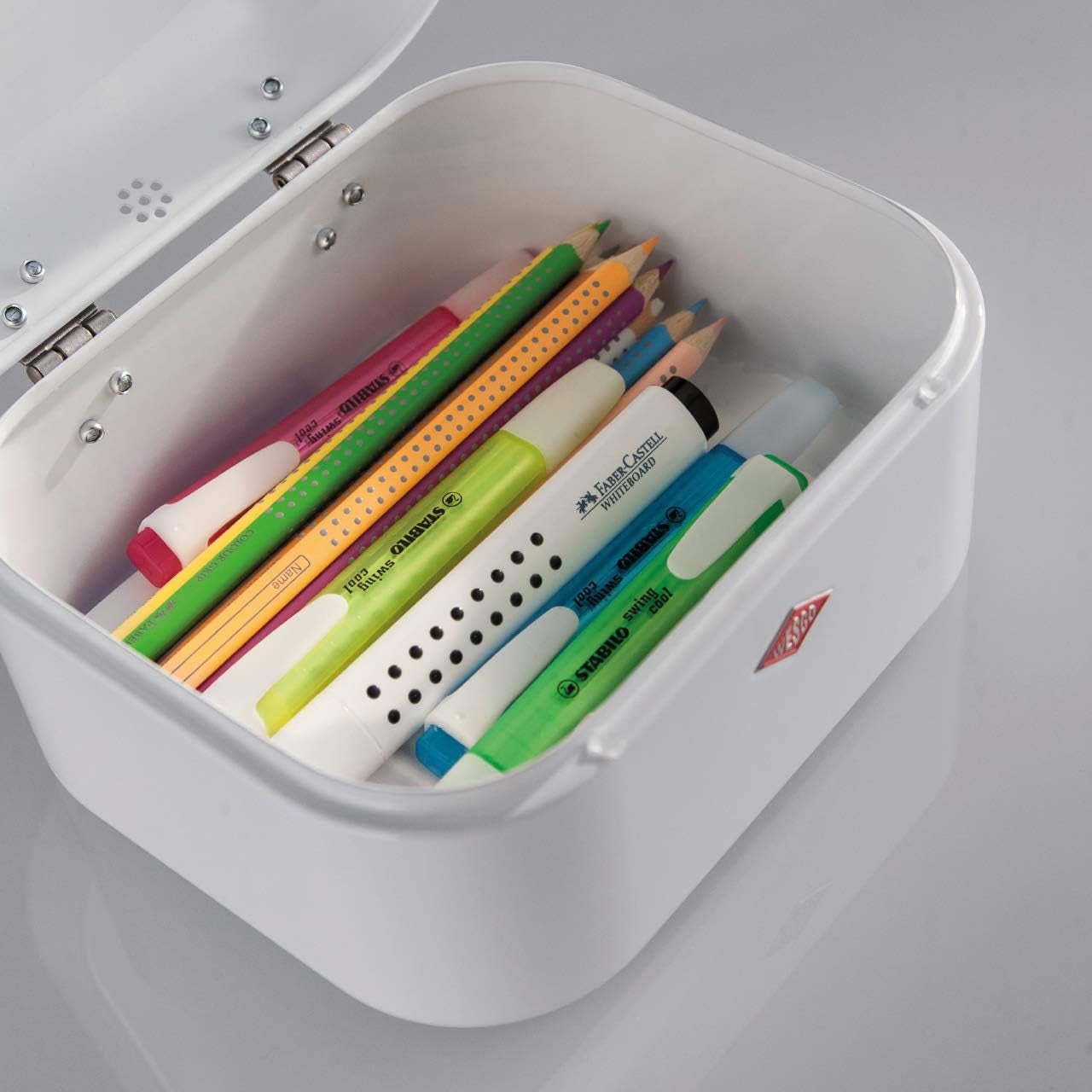 Wesco 235 001 Mini Grandy Brotkorb 17 x 18 x 12 cm (L/B/H) rosa, Edelstahl Frischhalteboxen Naty Shop