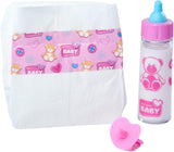 Simba 105562487 – New Born Baby First Stillset, Schnuller, Windel und Milchflasche mit verschwindendem Inhalt, für 38–43 cm große Puppen Naty Shop Dolls Standardtitel