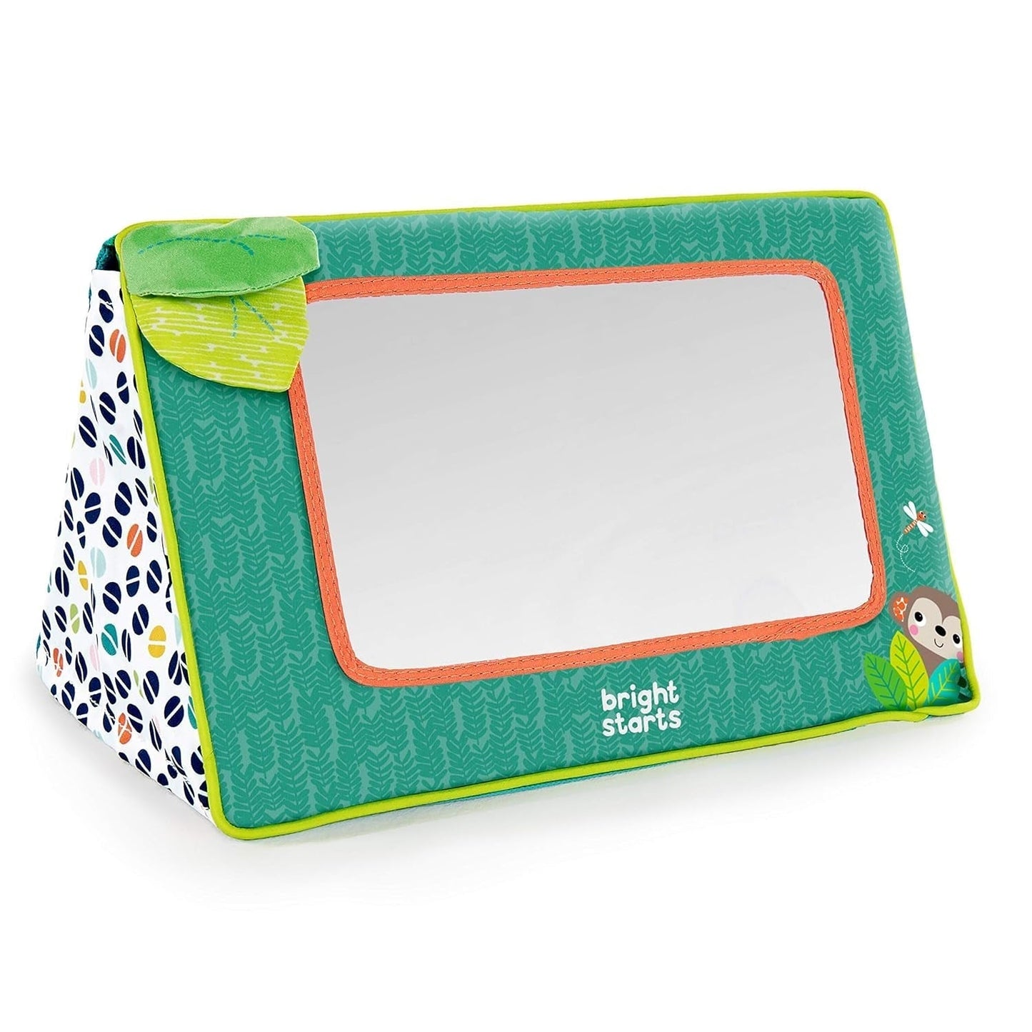 Bright Starts Kinderwagen-Spielzeugfaultier – mit Rassel, Spiegel und Taggie-Loops. Babyspielzeug Naty Shop Spiegel