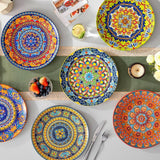 Speiseteller-Set für 6 Personen, vancasso KRVI Teller-Set für 6 Personen, Teller-Set Ø 27 cm, spülmaschinen- und mikrowellengeeignet, Pastateller, Frühstücksteller, Kuchenteller
