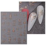 JMEOWIO Nagelsticker Mond Stern 9 Blatt Nail Art Sticker Selbstklebend Nagelaufkleber Bunter Dekoration Nageldesign Zubehör