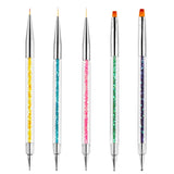 Nagel Pinsel 5 Stück Nagel Art Fineliner Pinsel, Nagel Pinsel Set Pinsel Für Nagellack Nagel Pinsel Nagellack Pinsel Art Pen Für DIY Nail Art Design. (Farbe-1)