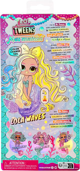 LOL Überraschung! Tweens – Lola Waves Meerjungfrau – Modepuppe mit farbwechselndem Schwanz, beweglicher Flosse und hübschen Accessoires – Spielzeug für Kinder und Sammler ab 4 Jahren