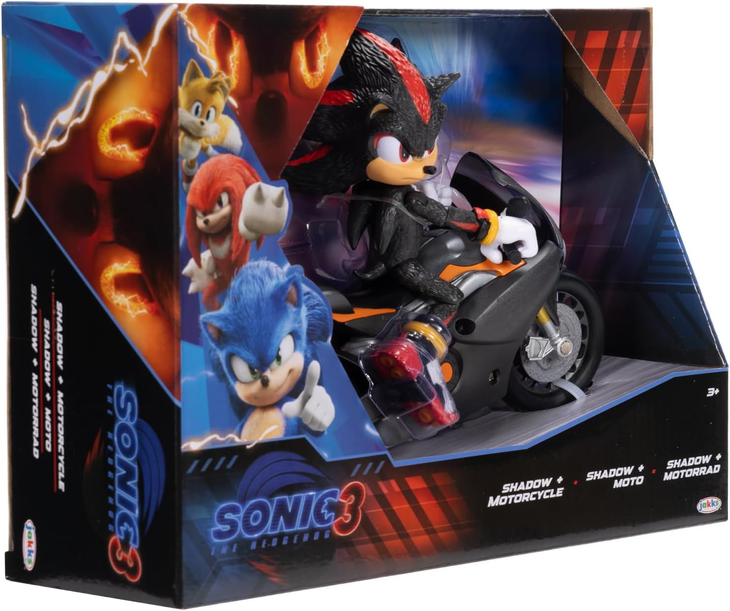 Sonic 3 The Movie Shadow Figur, 15 cm, beweglich, inklusive Shadow Mobile von Jakks Pacific, Akustik, Schwarz Actionfiguren Naty Shop