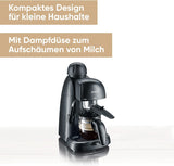 SEVERIN KA 5978 Espressomaschine (inkl. Servierschüssel und Messlöffel, bis zu 4 Tassen) schwarz, Standard