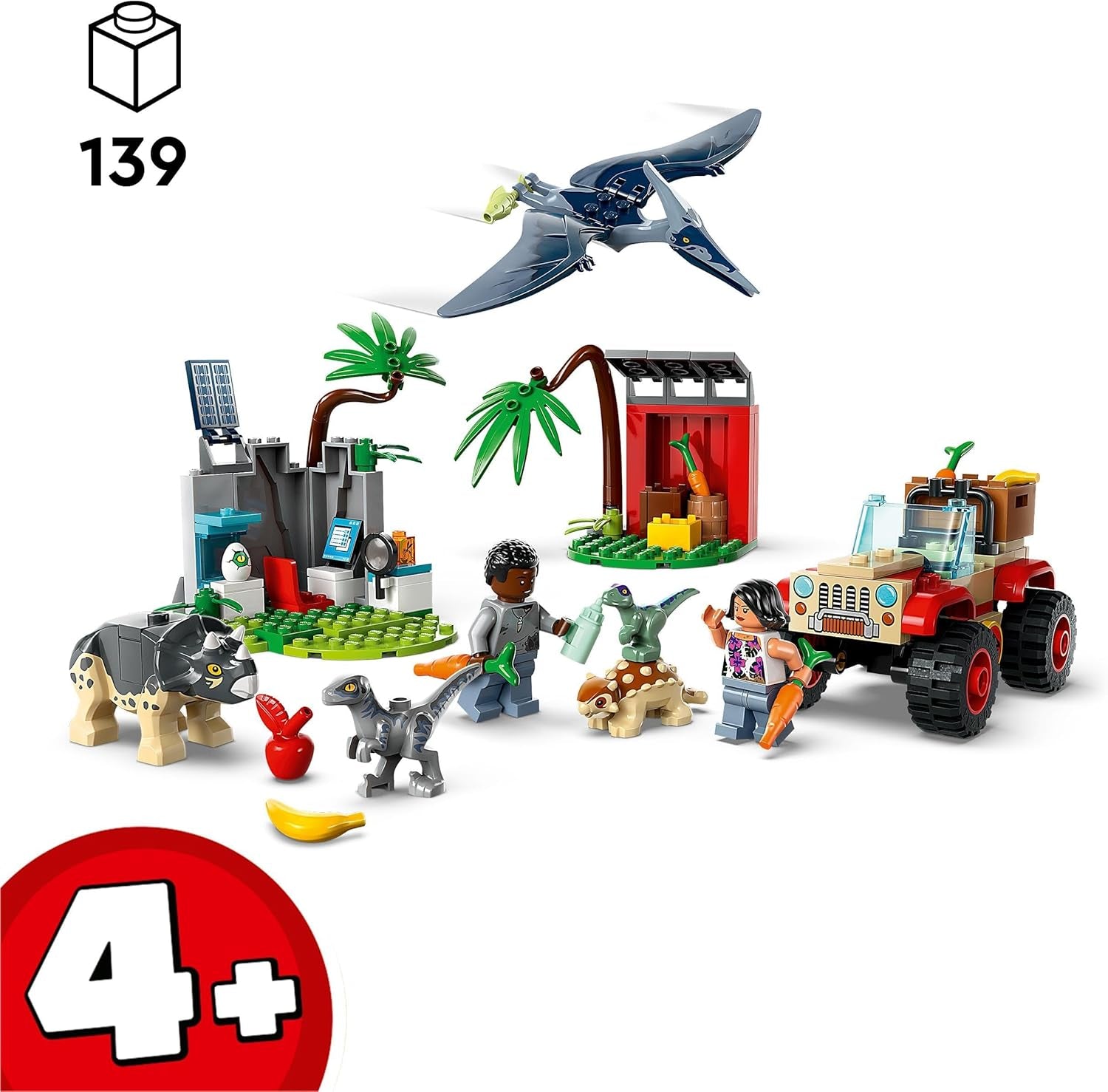 LEGO Jurassic World Rettungszentrum für Baby-Dinosaurier, Set mit kleinen Dinosaurierfiguren, darunter Triceratops, Ankylosaurus und Velociraptor, Baugeschenk für Jungen und Mädchen ab 4 Jahren 76963 Bausätze Besuchen Sie den LEGO-Store