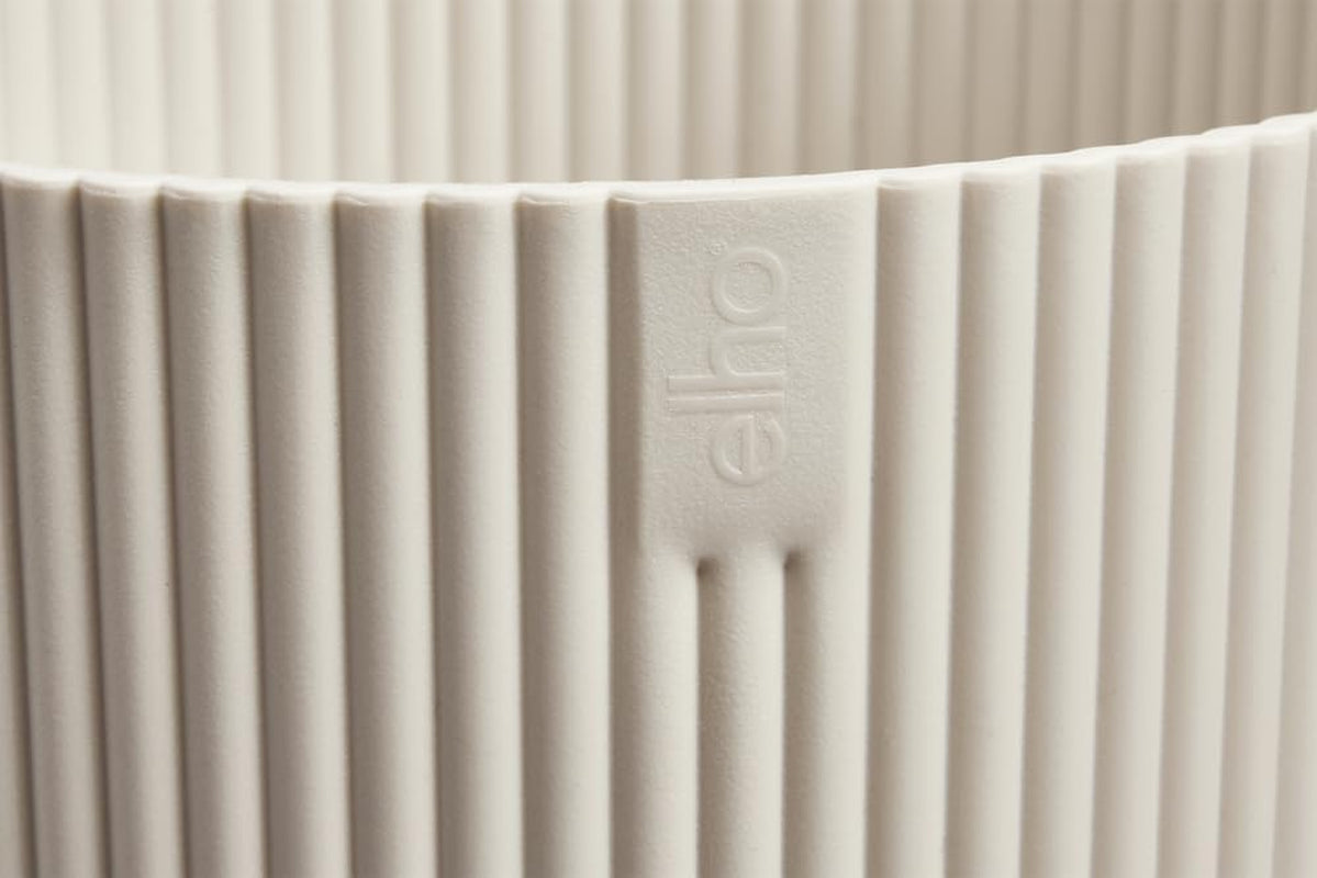 elho Vibes Fold Bowl 25 – Blumentöpfe für den Innenbereich – 100 % recycelter Kunststoff – Ø 24,9 x H 12,1 cm – Weiß/Weißes Leinen