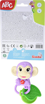 Simba 104010192 – ABC-Affen-Musikrassel, 2 Sinneselemente, mit Musikfunktion, 17 cm, Spielzeug für Kinder, ab 6 Monaten Babyspielzeug Naty Shop