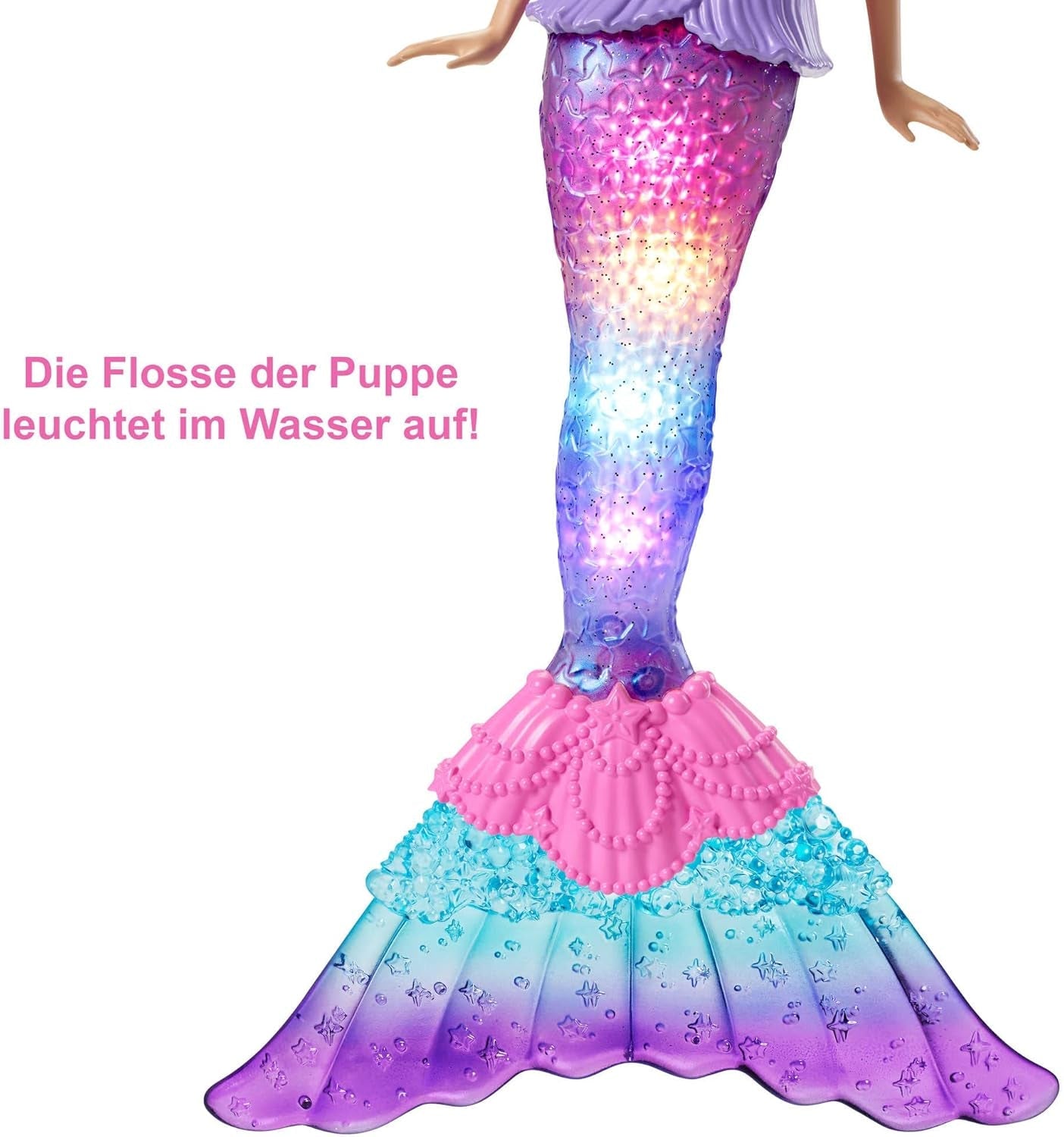 Barbie Dreamtopia Magic Light Meerjungfrau-Puppe mit blonden Haaren, Barbie-Puppe mit Meerjungfrauenschwanz, geeignet als Geschenk für Kinder ab 3 Jahren, HDJ36