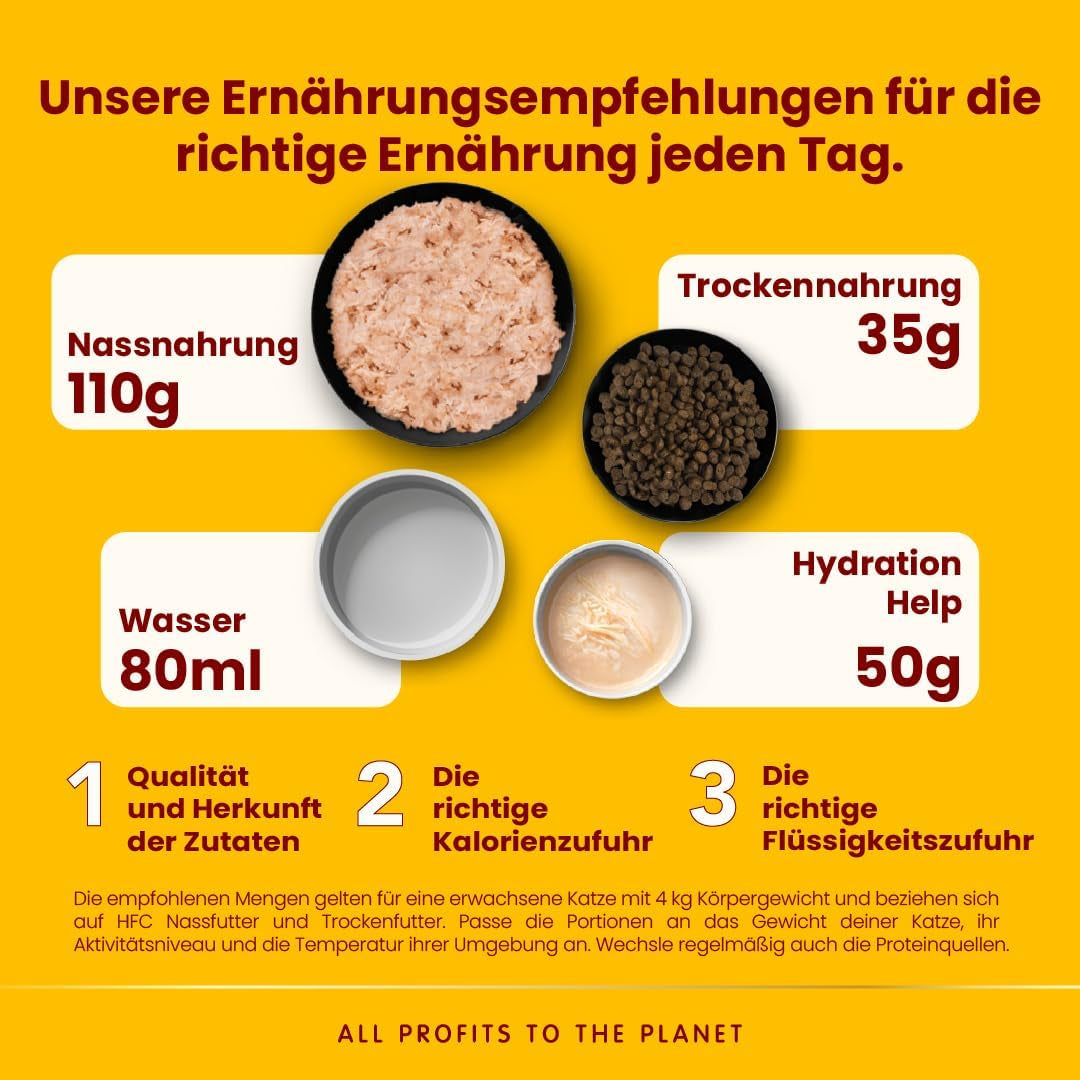 almo nature HFC Hydration Help Nassfutter für Katzen – Hühnersuppe und Hühnerfilets – für den menschlichen Gebrauch geeignet, glutenfrei, Monoprotein, 50 g, 24 Stück, 1,2 kg