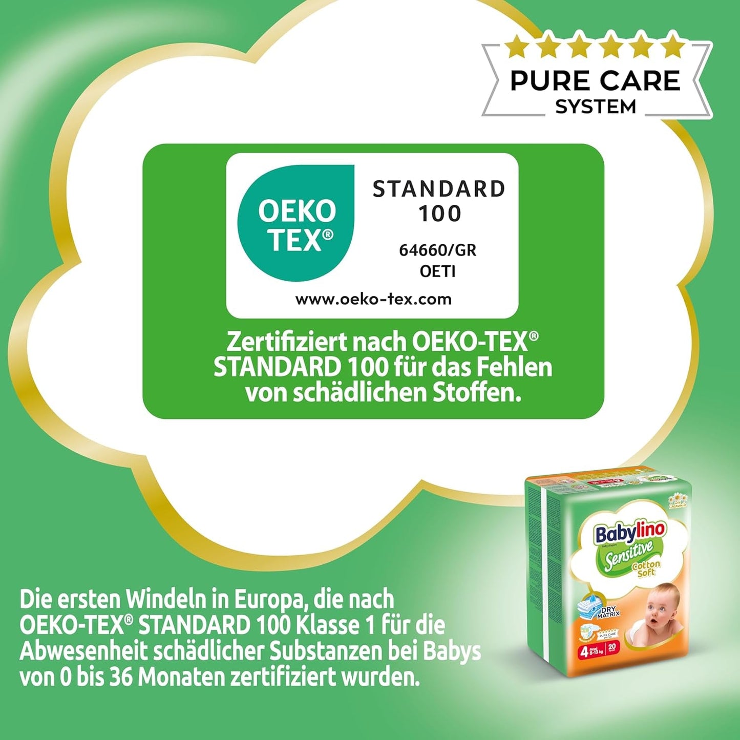Babywindeln Sensitive Größe 4, Maxi (8-13 kg), 20 Stück