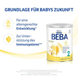 BEBA 2 - Folgemilch nach 6 Monaten, mit 5 HMO-Komplex, altersgerechter Proteingehalt, laktosefrei, palmölfrei, fischölfrei, Babynahrung, Babymilchpulver, 3er Pack (3 x 800g)
