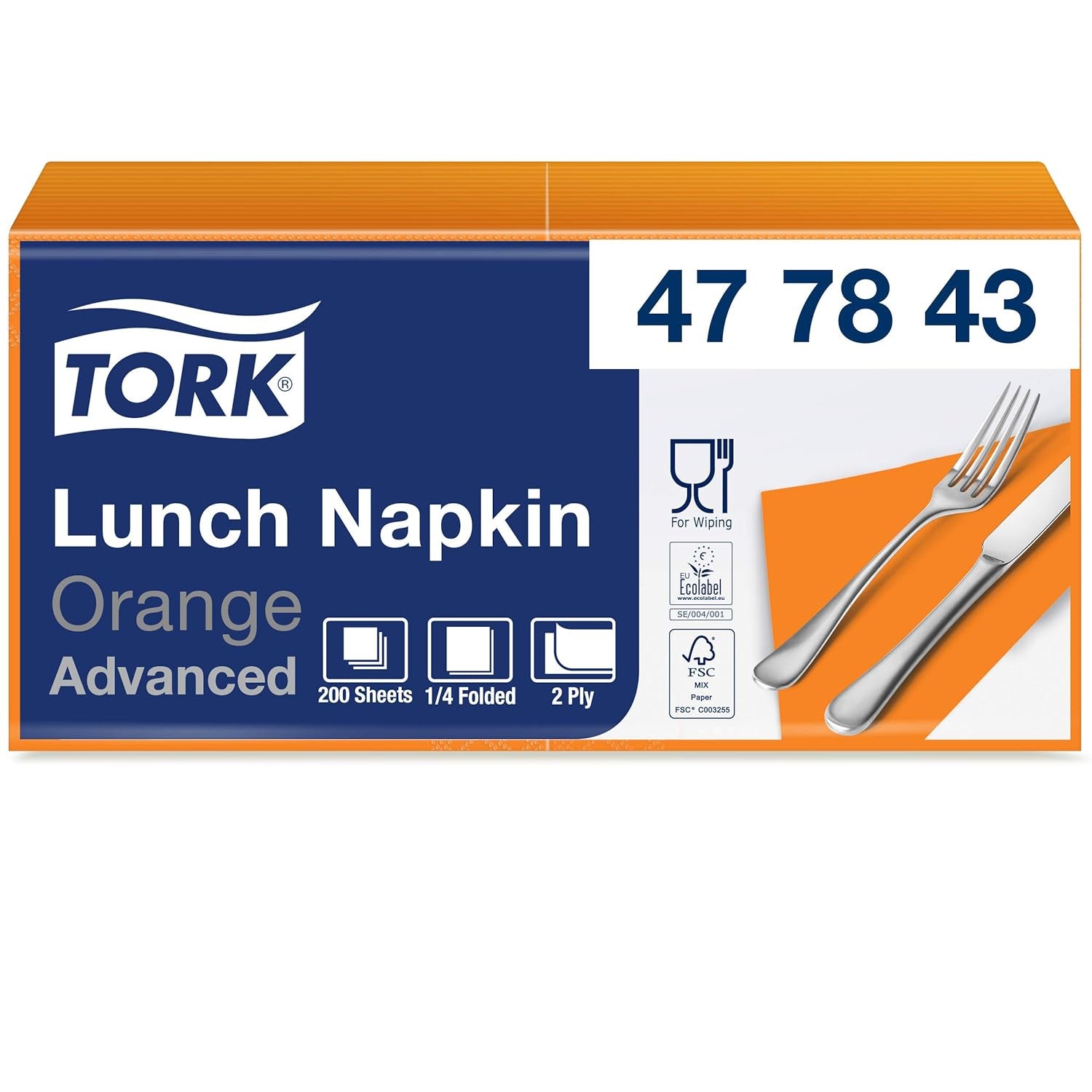 Tork 477840 Limetten-Lunchservietten / 2-lagige Servietten für kleine Mahlzeiten oder Snacks / Erweiterte Qualität / 10 x 200 (2000) Papierservietten / 32,6 x 33 cm (L x B) / 1/4-Faltung