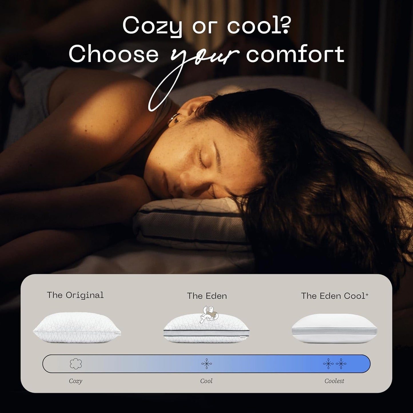 Coop Home Goods Eden Cool verstellbares Kissen, King-Size-Größe, verstellbarer Gel-Memory-Schaum, weicher, atmungsaktiver Lulltra-Stoff, ideal für alle Schläfer, umweltfreundlich, Naty Shop Standard-Kissen
