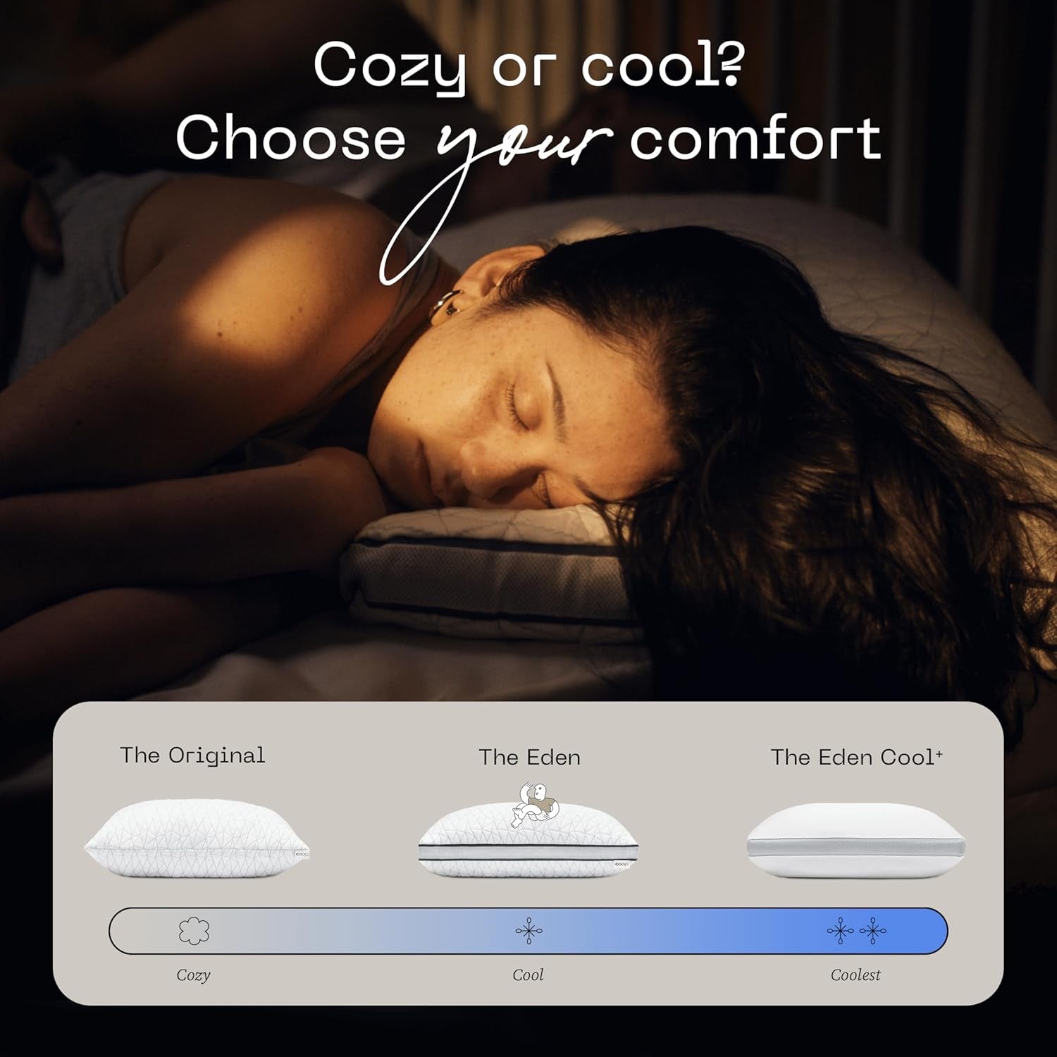 Coop Home Goods Eden Cool verstellbares Kissen, King-Size-Größe, verstellbarer Gel-Memory-Schaum, weicher, atmungsaktiver Lulltra-Stoff, ideal für alle Schläfer, umweltfreundlich, Naty Shop Standard-Kissen