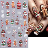 JMEOWIO Nagelsticker Weihnachten 6 Blatt Nail Art Sticker Selbstklebend Nagelaufkleber Schneeflocke Winterurlaub Niedliche Dekoration Nageldesign Zubehör