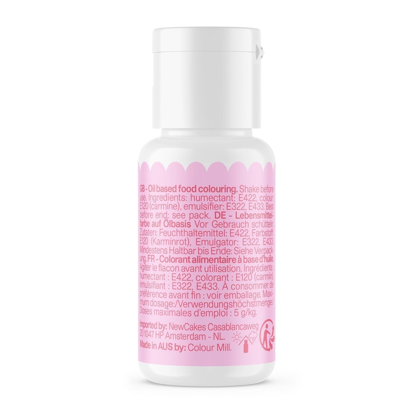 Color Mill Lebensmittelfarbe auf Ölbasis, blassrosa Ölmischung – Lebensmittelfarbe für Schokolade, Fondant, Muffins, Kuchen, Backen, Makronen – Lebensmittelfarbe für Kuchendekoration – 100 ml