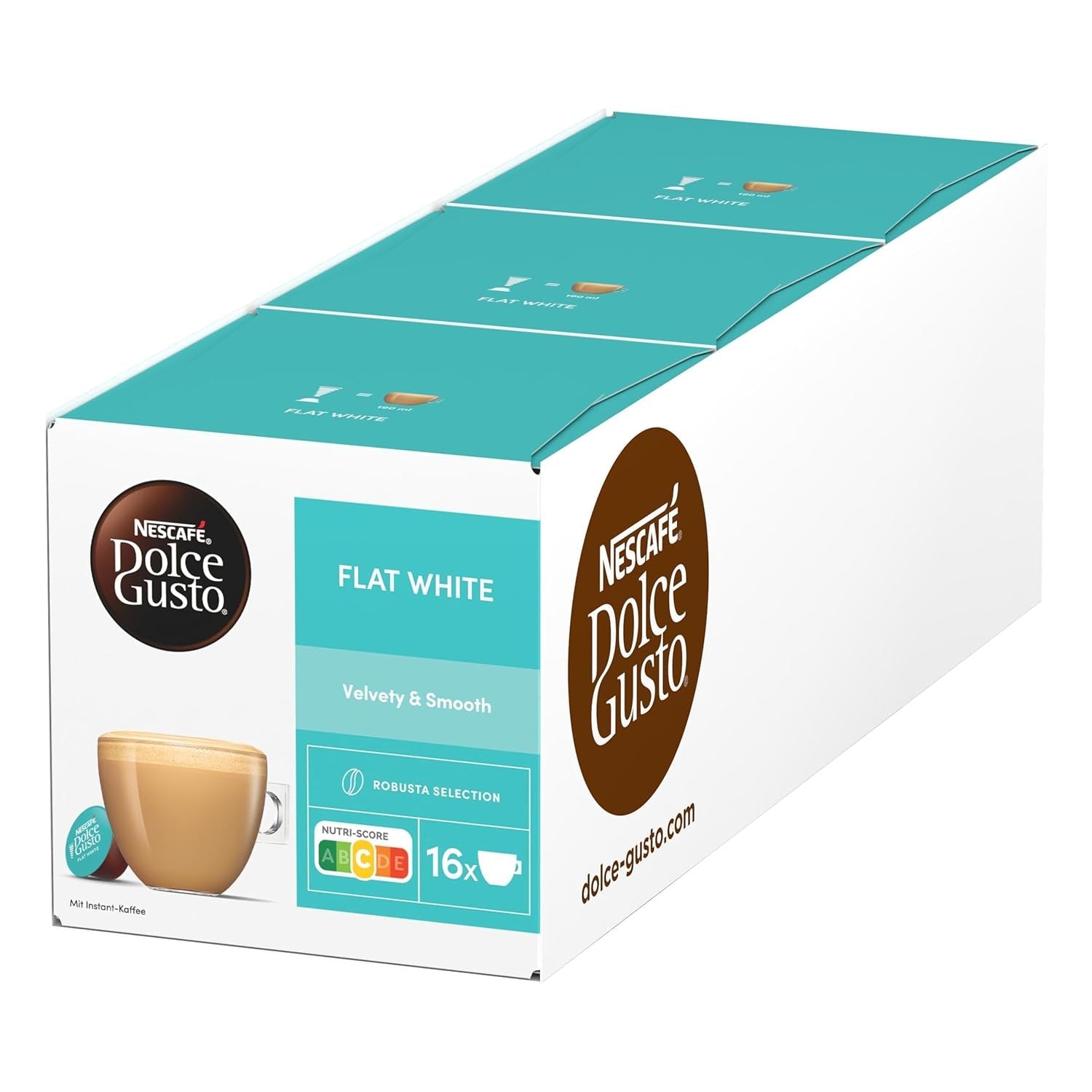 NESCAFÉ DOLCE GUSTO Flat White Kaffeekapseln 3er Pack (3 x 16 Kapseln)