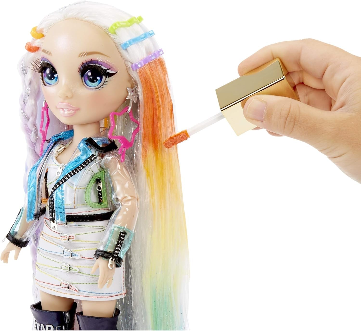 Rainbow High Hair Studio – Exklusives Amaya Raine Puppen-Spielset mit langen Haaren zum Stylen – inklusive waschbarer Haarkreide, Haarbürste, Zubehör – Geschenk für Kinder ab 6 Jahren