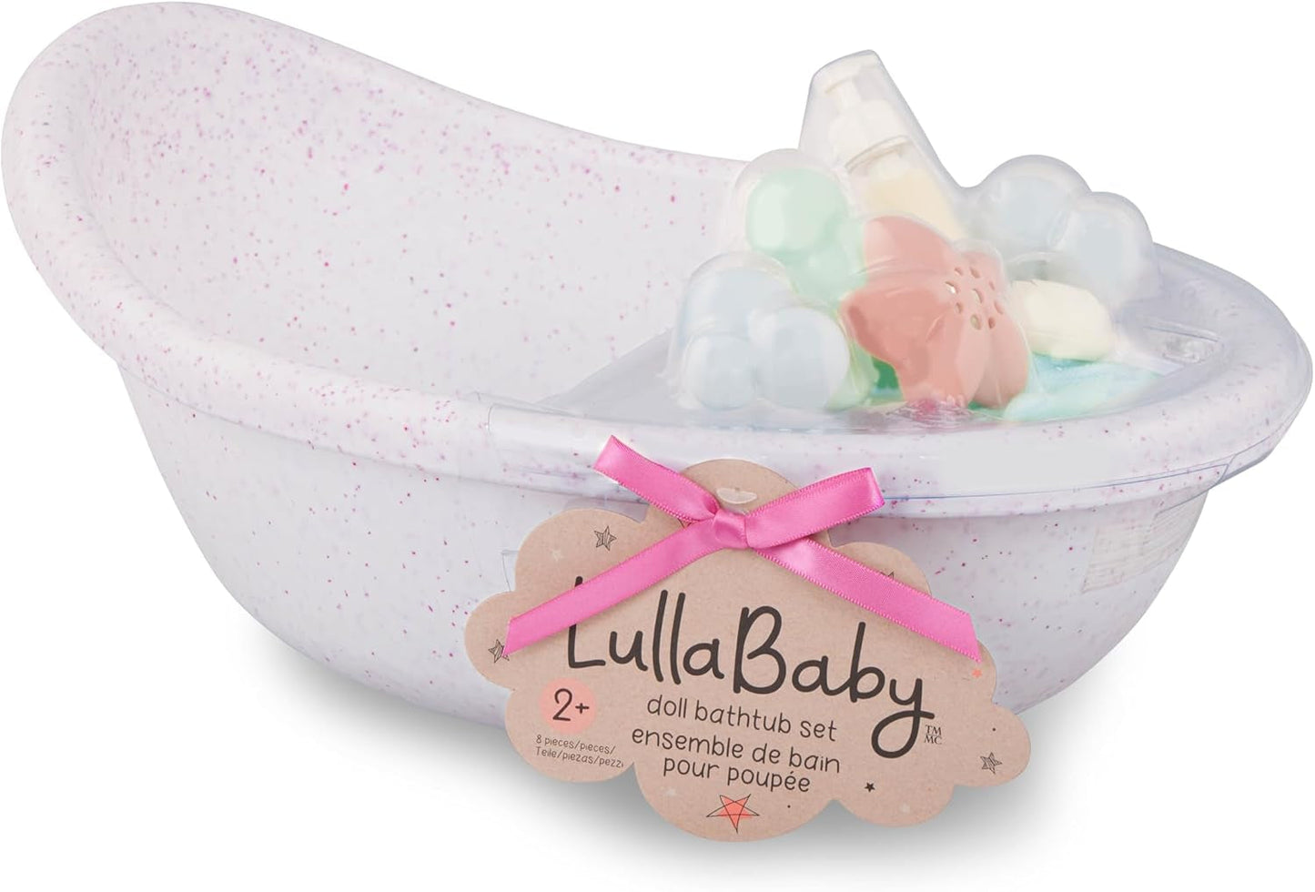 LullaBy – Puppenbadewanne – Badeset – Badespielzeug – Puppenzubehör – Realistisches Wasserspiel – Kinder ab 2 Jahren