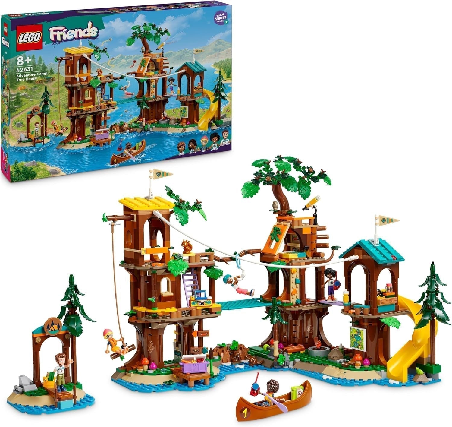 LEGO Friends Baumhaus im Abenteuercamp, Spielset für Mädchen und Jungen ab 8 Jahren mit 5 Figuren und 5 Tieren, Geschenkidee für kreative Spiele, Sportspielzeug, Puppenhaus 42631 Bausets Besuche den LEGO-Store Standardtitel
