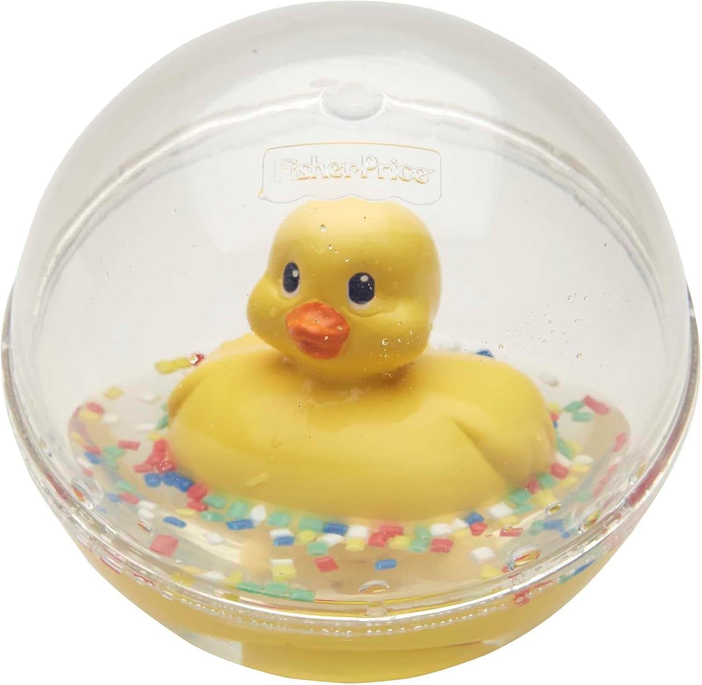 Fisher-Price WaterMates Ducky Ball, lustige Ente im Konfettiball, Babyspielzeug, Spielball, Badespielzeug, ab 3 Monaten, 75676 Babyspielzeug Naty Shop