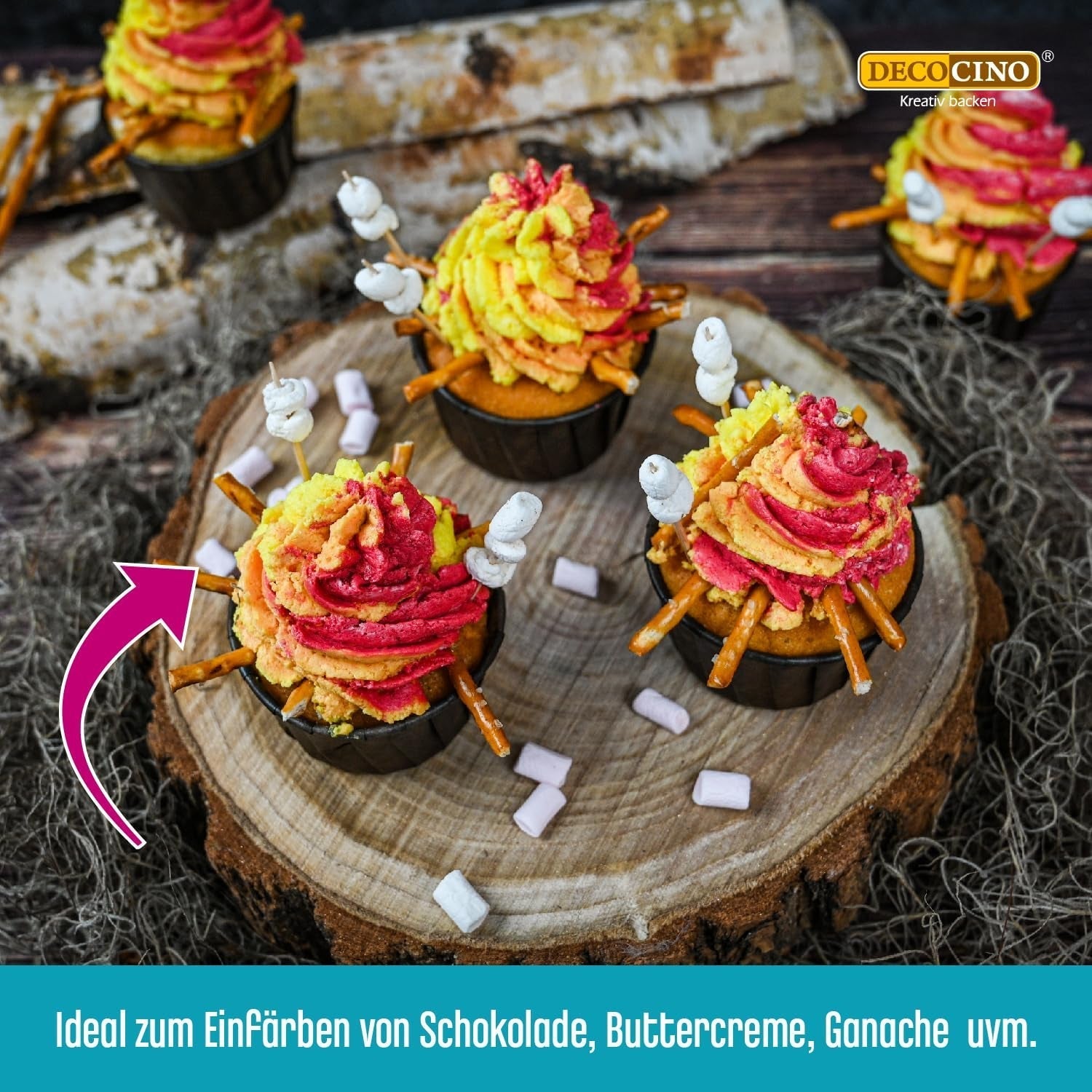 DECOCINO Gelbe fettlösliche Farbpaste – 15 g – Lebensmittelfarbe auf Ölbasis, ideal zum Färben von Schokolade, Buttercreme, Fondant oder Keksteig