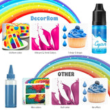 Gel-Lebensmittelfarbe – 7 x 15 ml konzentrierte Regenbogenfarben-Lebensmittelfarbe zum Dekorieren von Kuchen, Backen, Keksen, Macarons – zuckerfreie Lebensmittelfarbe für Getränke, Kuchendekoration, Schleim-DIY