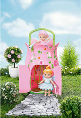 BABY Born Storybook Cottage, faltbares Puppenhaus für 18-cm-Puppen mit Tisch, Kamin, Chaiselongue und Teleskop, Rosagrün, 833803 Zapf Creation Puppenhäuser Naty Shop
