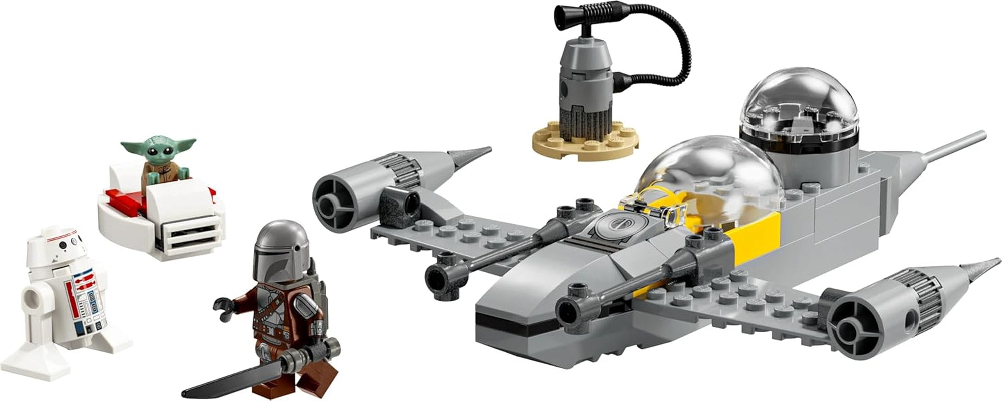 LEGO Star Wars 75410 Mandos und Grogus N-1 Starfighter Spielzeug mit Mandalorianer-, Grogu- und R5-D4-Minifiguren, inklusive baubarer Säule, Raumschiff-Starterset für Jungen und Mädchen ab 4 Jahren. Bausets Beuche den LEGO-Store