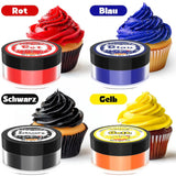 Lebensmittelfarben-Set in Pulverform – 4 x 5 g konzentrierte Lebensmittelfarbe für Fondant, Buttercreme, lebendige Lebensmittelfarbe zum Backen, Kuchendekoration, Färben von Ostereiern, Macarons, Allerheiligen
