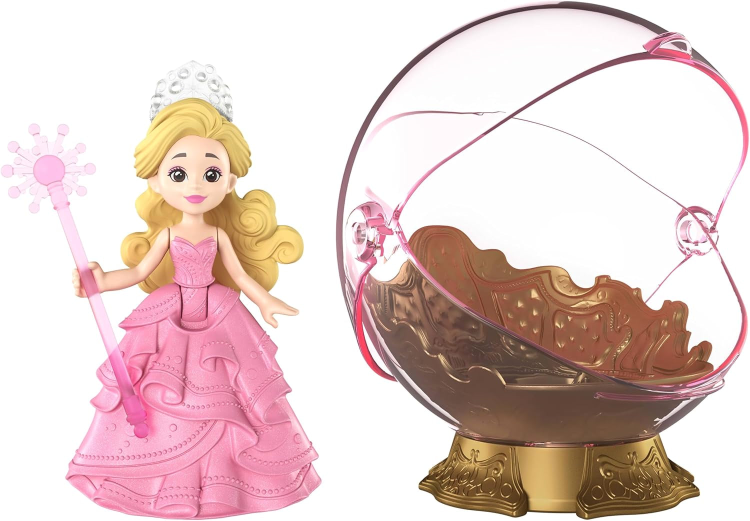 Mattel Universal Pictures Evil Glinda Floating Bubble, von einem vertrauten Film inspiriertes Glinda-Minipuppen- und Fahrzeug-Spielset, JFM25, [Mehrfarbig]