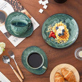 Vancasso Steingut-Kaffeeservice STARRY, 12-teiliges Kaffeeset für 4 Personen, inklusive Kaffeetassen und Untertassen im Vintage-Look