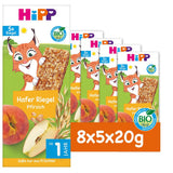 HiPP Lynx Haferriegel mit Pfirsichen, ab 1 Jahr, 8 x (5x20g)