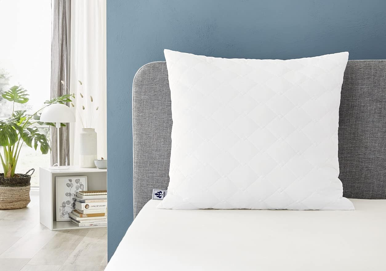 Irisette Micro-Thermokissen – Hergestellt in Deutschland – Kissen mit abnehmbarem weichem Mikrofaserbezug, 40 x 80 cm, Öko-Tex-zertifiziert. Naty Shop Standard-Kissen, Einzelpackung mit 2 Stück – 80 x 80 cm