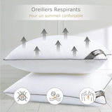 Bedstory-Kissen, 50 x 70 cm, 2 Stück, bissfest, schweißatmend, hypoallergen, Füllung: 100 % Polyesterfaser, ultra-bequem und weicher Komfort und hervorragende Unterstützung. Naty Shop Standard-Kissen