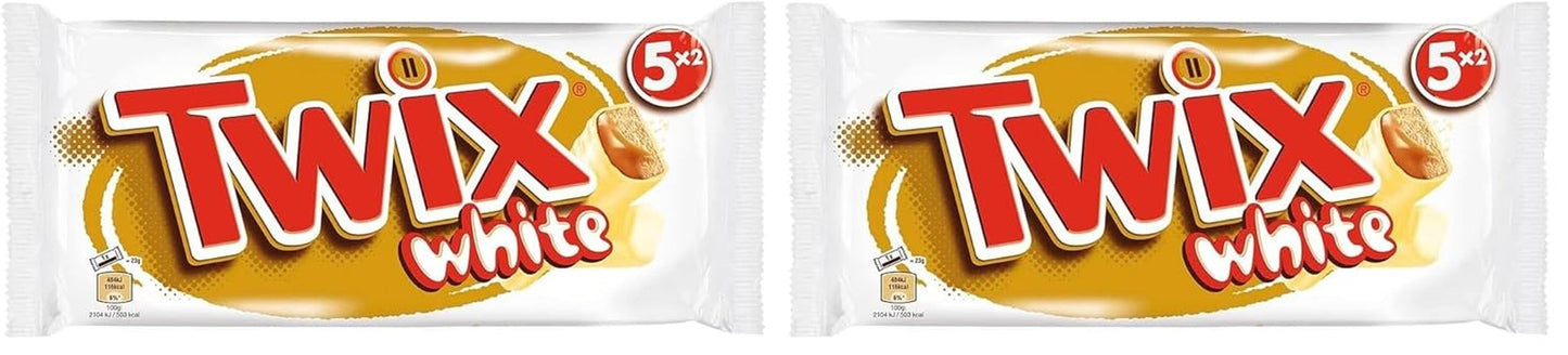 Twix weiße Schokoriegel; Karamell, Kekse, weiße Schokolade; Mehrfachpackung Pralinen; 5 Riegel (5 x 46 g)