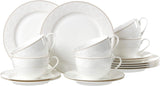Ritzenhoff & Breker Isabella Kaffeeservice, 18-teilig, feines Porzellan, weiß mit Ornamenten, 37 x 26 x 25 cm